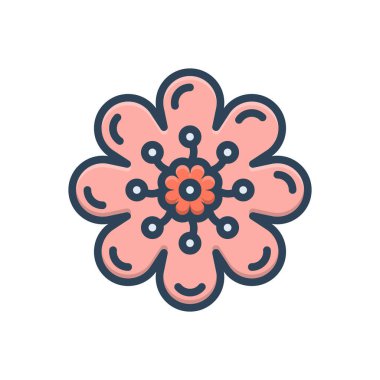 Çiçek için renk illüstrasyon simgesi 