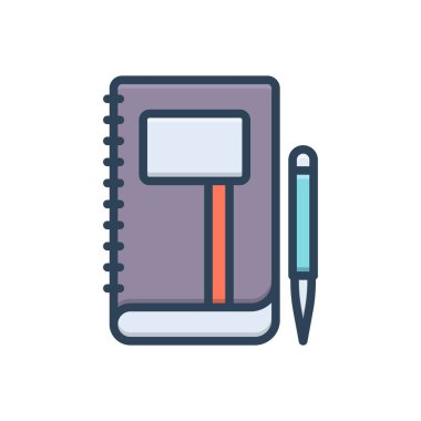 Not defteri için renk illüstrasyon simgesi 