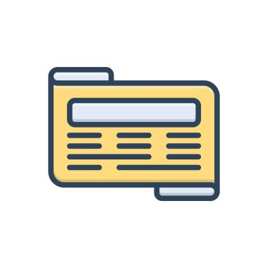 Gazete için renk illüstrasyon simgesi 