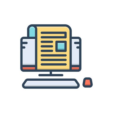 Müfredat için renk illüstrasyon simgesi 