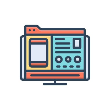 Grafiksel için renk illüstrasyon simgesi 