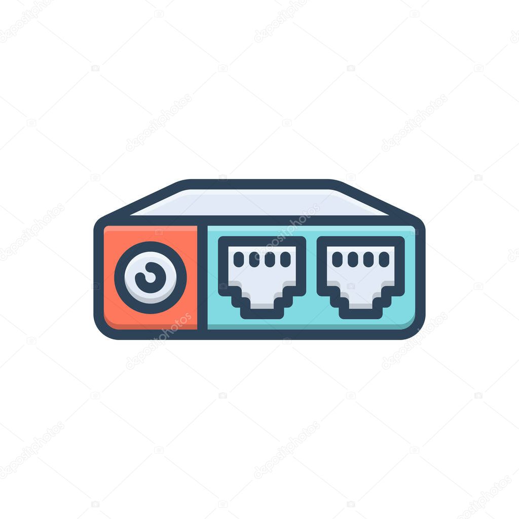 Color illustration icon for cable