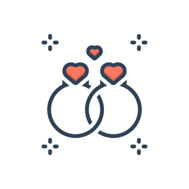 Bağlı için renk illüstrasyon simgesi 