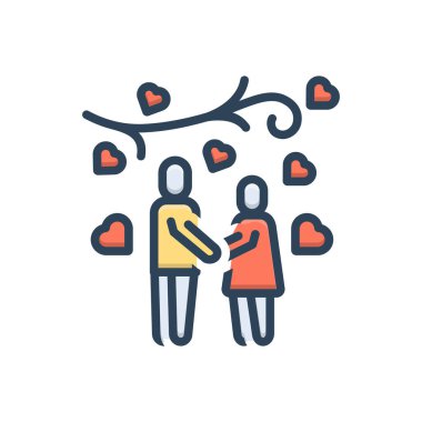 Sevgi için renk illüstrasyon simgesi