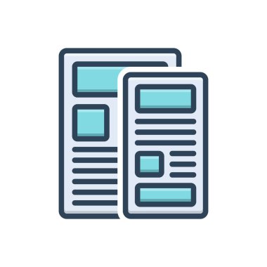 Şablon için renk illüstrasyon simgesi 