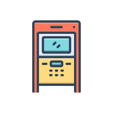 Makine için renk illüstrasyon simgesi 