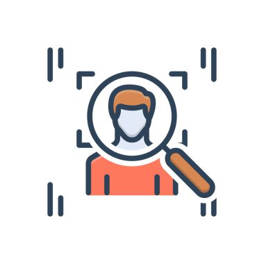 Kimlik tanımlaması için renk illüstrasyon simgesi 