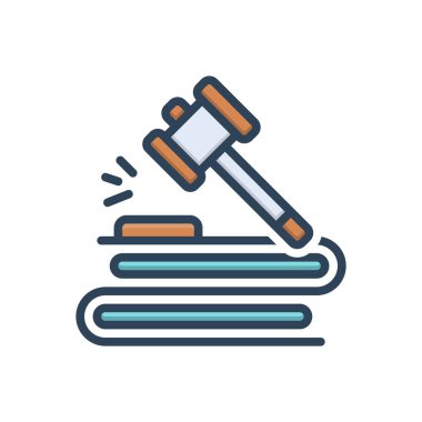Yargı için renk illüstrasyon simgesi 
