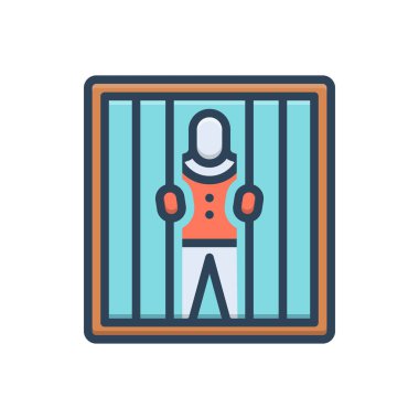 Hapishane için renk illüstrasyon simgesi 