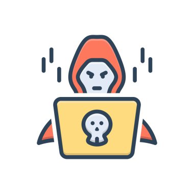 Suç için renk illüstrasyon simgesi