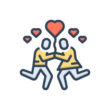 Aşk için renk resmetme simgesi 