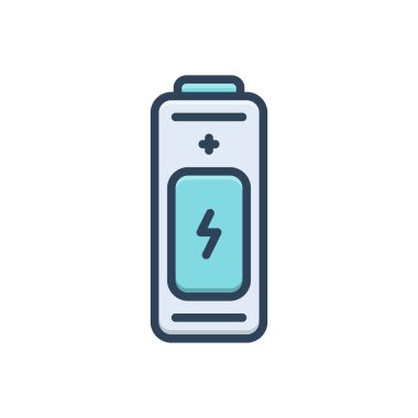 Pil için renk illüstrasyon simgesi 