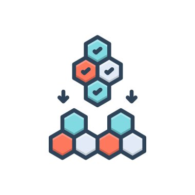 Sorun çözme için renk illüstrasyon simgesi 