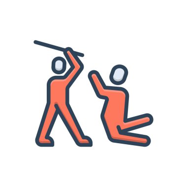 Saldırı için renk illüstrasyon simgesi 