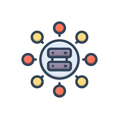 Veri toplama için renk illüstrasyon simgesi