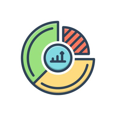 Pazar payı için renk illüstrasyon simgesi