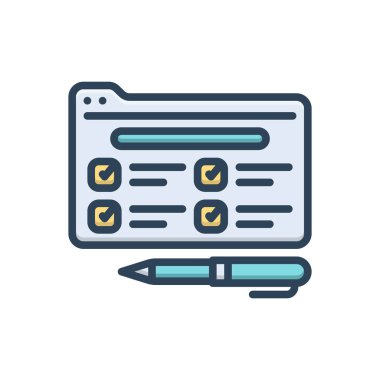 Anket için renk illüstrasyon simgesi 