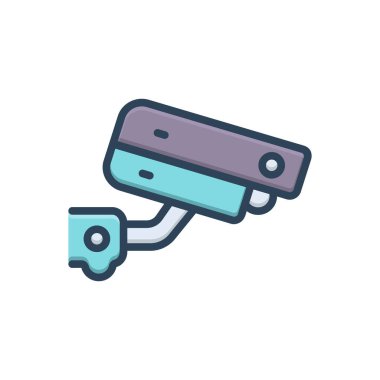 Güvenlik kamerası için renk resimleme simgesi