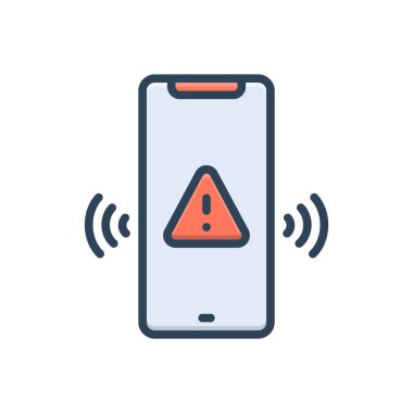 Uyarı için renk illüstrasyon simgesi 