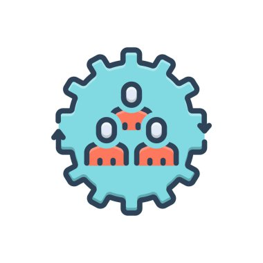 Yönetim için renk illüstrasyon simgesi 