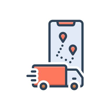 Yol planlaması için renk illüstrasyon simgesi