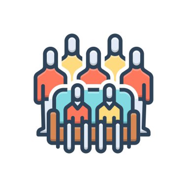 Takım için renk illüstrasyon simgesi 