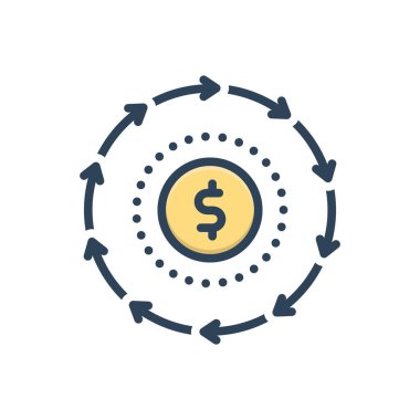 Para akışı için renk illüstrasyon simgesi