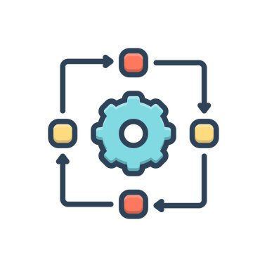 İş akışı için renk illüstrasyon simgesi 