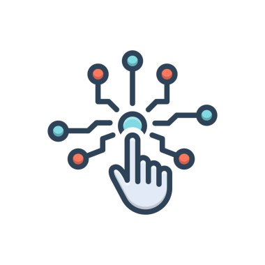 Bağlantı için renk illüstrasyon simgesi 