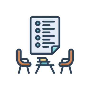 Konu için renk illüstrasyon simgesi 