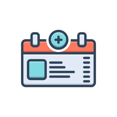 Sağlık kartı için renk illüstrasyon simgesi 