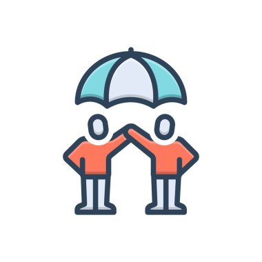 Sigorta için renk illüstrasyon simgesi 