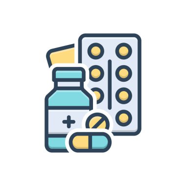 Tıp için renk illüstrasyon simgesi  