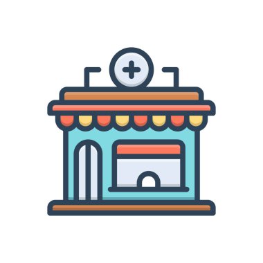 Eczane için renk illüstrasyon simgesi 