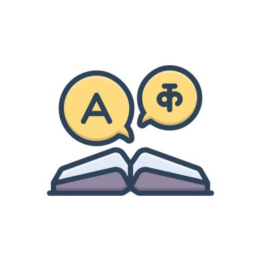 Dil için renk illüstrasyon simgesi 