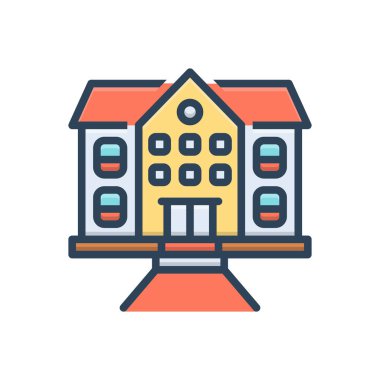 Okul için renk illüstrasyon simgesi 