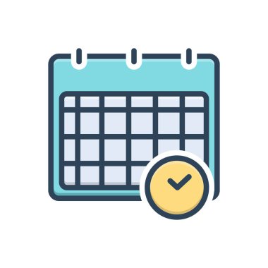 Zaman tablosu için renk resimleme simgesi