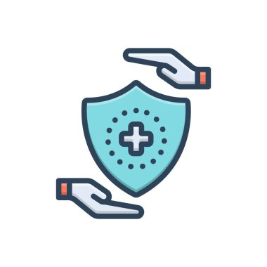 Güvenlik için renk illüstrasyon simgesi 