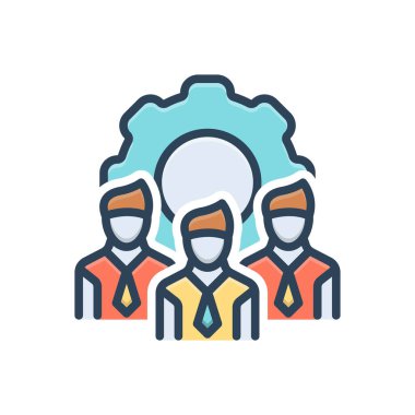 Takım için renk illüstrasyon simgesi 