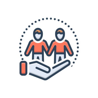 İnsanlık için renk illüstrasyon simgesi 