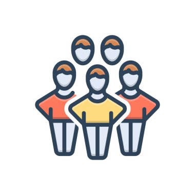 Nüfus için renk illüstrasyon simgesi