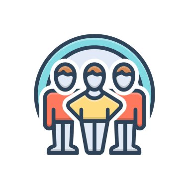 Toplum için renk illüstrasyon simgesi 