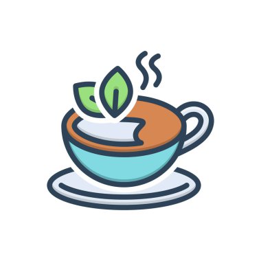 Çay için renk illüstrasyon simgesi 