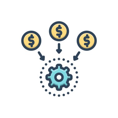 Nakit akışı için renk illüstrasyon simgesi 