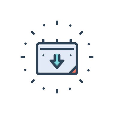 Şimdiki renk illüstrasyon simgesi 