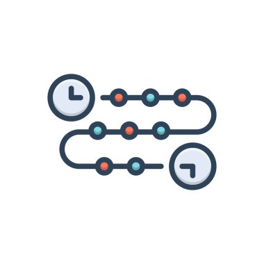Zaman çizgisi için renk illüstrasyon simgesi 