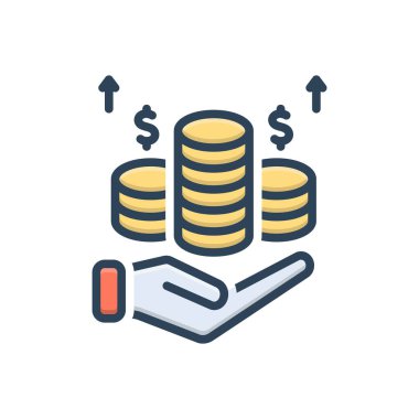 Gelir için renk illüstrasyon simgesi 