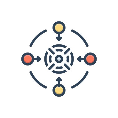 Hedef için renk illüstrasyon simgesi 