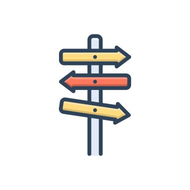 Yönlendirme tahtası için renk illüstrasyon simgesi