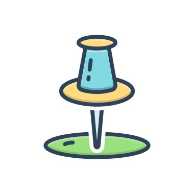 İğne için renk illüstrasyon simgesi 